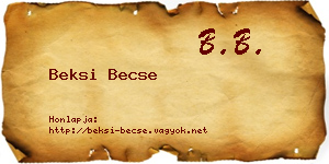 Beksi Becse névjegykártya